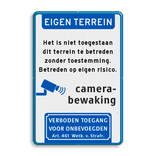 Waarschuwingsbord camerabewaking eigen terrein