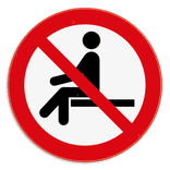 Verbodsbord - Verboden te zitten - pictogram P018
