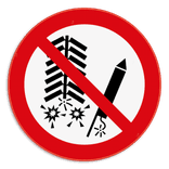 Verbodsbord - Ontsteken van vuurwerk verboden - pictogram P040