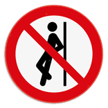 Verbodsbord - Tegenaan leunen verboden - pictogram P041