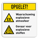 Waarschuwingsbord | Banner met 2 pictogrammen + uitleg