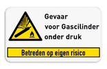 Waarschuwingsbord W029 - aanpasbare tekst + banner
