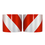Markeringstape reflecterend klasse 1 - rol 22,85 meter - 100mm - links/rechts