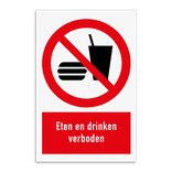 Verbodsbord - Eten en drinken verboden - P022