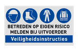 Veiligheidsbord Werf | 4 Pictogrammen + banner