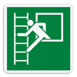 Vluchtroute bord E016 - Vluchtraam met brandladder