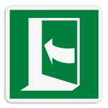 Vluchtroute bord E022 - Deur opent door links te drukken