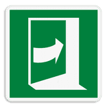 Vluchtroute bord E023 - Deur opent door rechts te drukken