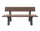 Banc public bicolore avec dossier en plastique recyclé - Govaplast - modèle Porto