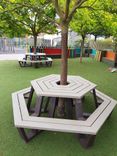 Picknicktafel rond - type Roma - Bicolor