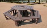Picknicktafel rond - type Roma - Bicolor