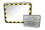 Veiligheidsspiegel RVS geel/zwart - 600x450mm + beugelset Ø48-90mm