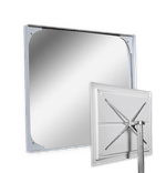 Miroir industriel rectangulaire 1000 x 800 mm en acrylique ou polycarbonate avec support Ø48-90 mm