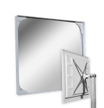 Miroir industriel rectangulaire 800 x 600 mm en acrylique ou polycarbonate avec support Ø48-90 mm
