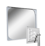 Miroir industriel rectangulaire 600 x 400 mm en acrylique ou polycarbonate avec support Ø48-90 mm