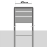 Bedrijfsbordpaneel 600mm breed, 2 regelig (200mm hoog)