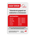 Verkeersbord DOR rechthoek 3:2 reflecterend + eigen ontwerp/opdruk