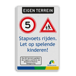 Bord stapvoets rijden + spelende kinderen - huisstijl Molecaten
