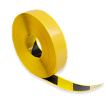 Vloermarkering tape PVC 50mm extra sterk - geel/zwart - rol 25 meter
