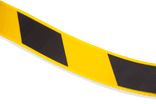 Vloermarkering tape PVC 50mm extra sterk - geel/zwart - rol 25 meter