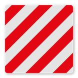Panneau réfléchissant rouge/blanc pour charge dépassante 500x500mm