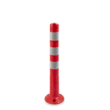 Afzetpaal rubber Ø80mm - 460/750/1000mm - rood/wit reflecterend