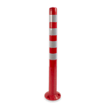 Afzetpaal rubber Ø80mm - 460/750/1000mm - rood/wit reflecterend