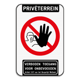 Bord Privéterrein verboden toegang artikel 3.67