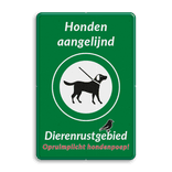 Informatiebord - Honden aan de lijn - Rustgebied