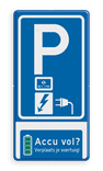 Verkeersbord E08o - accu vol - EV ME met logo