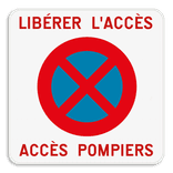 Panneau E3 – Arrêt et Stationnement Interdits – Accès Pompiers