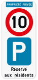 Panneau de stationnement parking privé C43-E9 + texte personnalisé