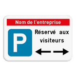 Panneau de stationnement - Texte personnalisé- Flèche