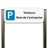 Panneau de parking visiteurs avec poteaux en aluminium