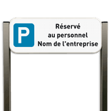 Panneau de parking visiteurs avec poteaux en aluminium