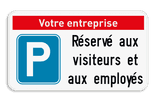 Panneau de stationnement 4:2 personnalisé – Réservé aux visiteurs