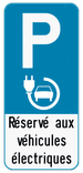 Panneau de stationnement E9 - Véhicules Électriques / Texte personnalisable