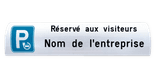 Panneau pour butée de parking en béton - Réservé aux visiteurs - 600x300mm