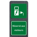 Piquet porte-panneau voiture électrique – Signalisation de stationnement écologique