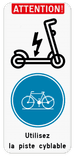 Panneau combiné - Trottinettes - Vélos