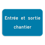Panneau de texte Rectangulaire - Personnalisable paysage - Blanc/bleu