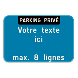 Panneau texte personnalisé - rectangle paysage bleu