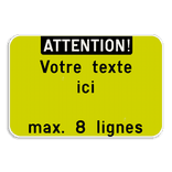 Panneau de texte - Orientation paysage - Blanc/jaune-vert fluo