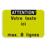 Panneau de Texte Personnalisable - Paysage Blanc/Orange Fluo