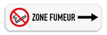 Panneau de signalisation avec flèche directionnelle - Zone non-fumeur
