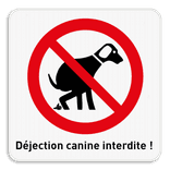 Panneau “Déjections canines interdites” – texte personnalisable