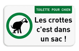 Panneau “Toilettes pour chiens” – texte personnalisable – extérieur