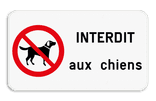 Panneau d'information - Interdit aux chiens