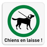 Panneau “Chiens en laisse obligatoires” – texte personnalisable