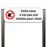 Panneau pour chien avec logo et texte personnalisable sur poteaux